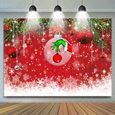 Weihnachten Bäume Und Rot Wand Schneeflocke Winter Hintergrund